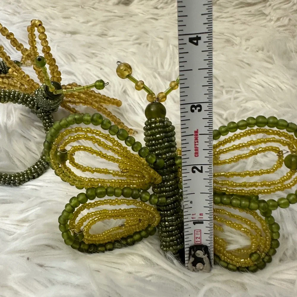 Pottery Barn 3 Piece Beaded Garden Bug Napkin‎ Holders